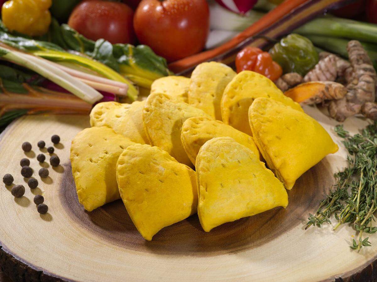 Patties from Golden Krust, a Jamaican restaurant that recently opened in Raleigh.