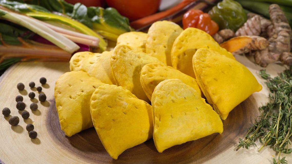 Patties from Golden Krust, a Jamaican restaurant that recently opened in Raleigh.