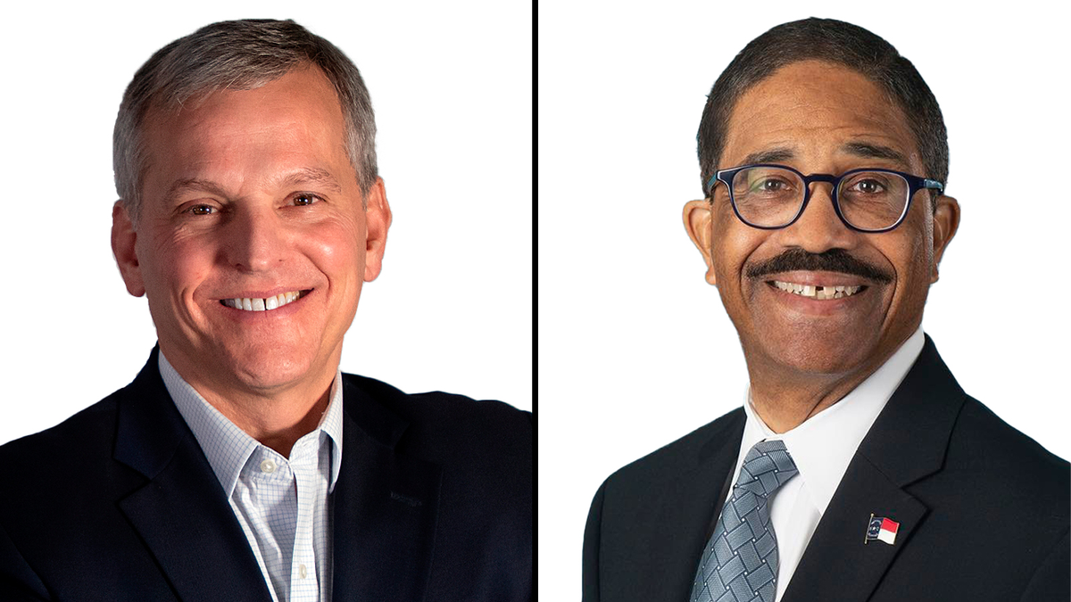 Retired North Carolina Supreme Court Justice Mike Morgan, left, and Attorney General Josh Stein are running in the Democratic primary for governor in 2024.