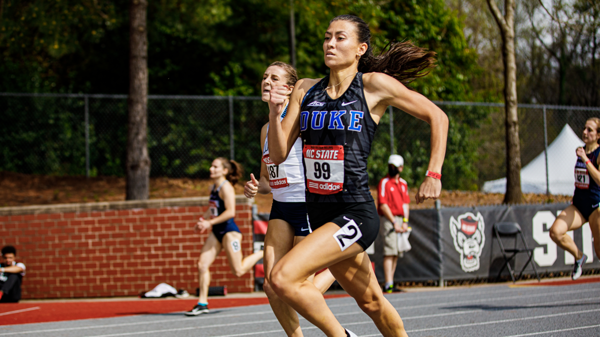 Duke’s Lauren Hoffman competes in an track meet at N.C. State’s Paul H. Derr Track.