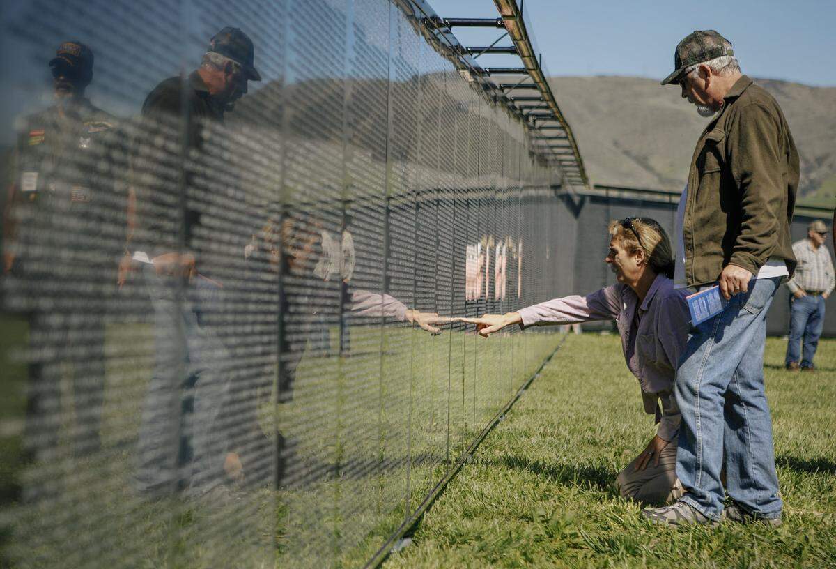 The Wall That Heals, seen here in San Luis Obispo, Calif., is a three-quarter-scale replica of the Vietnam Veterans Memorial Wall. The wall will be in Garner March 29 to April 3.
