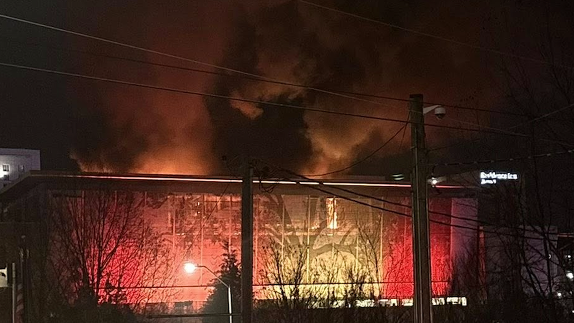 Firefighters responded to a major fire at the Raleigh Convention Center Monday night. 