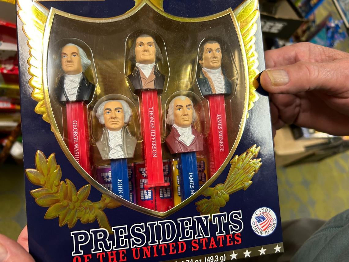 A collection of U.S. presidents in PEZ form at Newton Antiques & Collectibles in Newton, NC