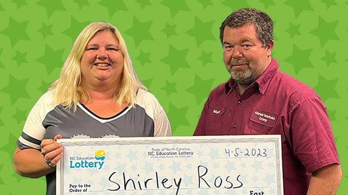 Shirley Ross, pictured with her husband Mack, hit the jackpot while stopping for a morning coffee, officials said.