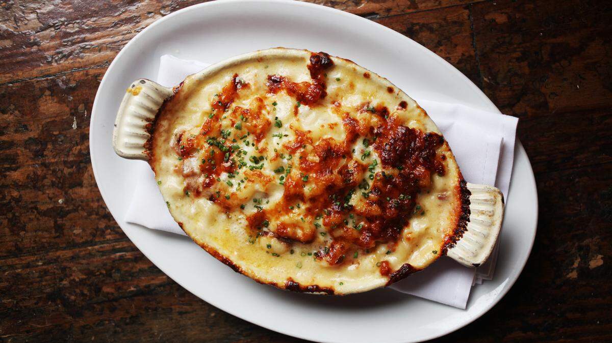 The menu at Vin Rouge in Durham includes Gratin de Macaroni.