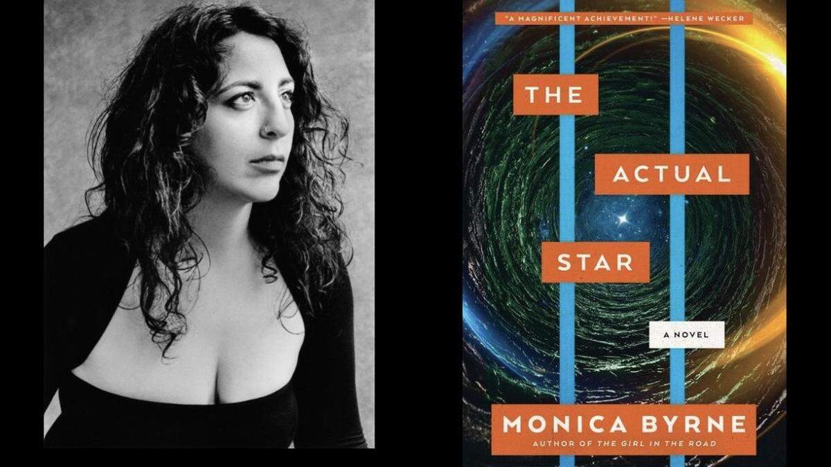 Author Monica Byrne and her second novel, The Actual Star.