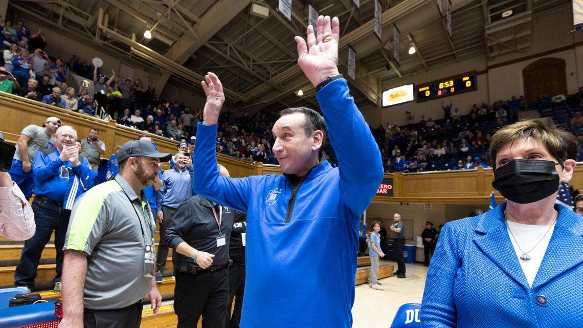 Coach K returns to Cameron Indoor Stadium to watch Blue Devils basketball