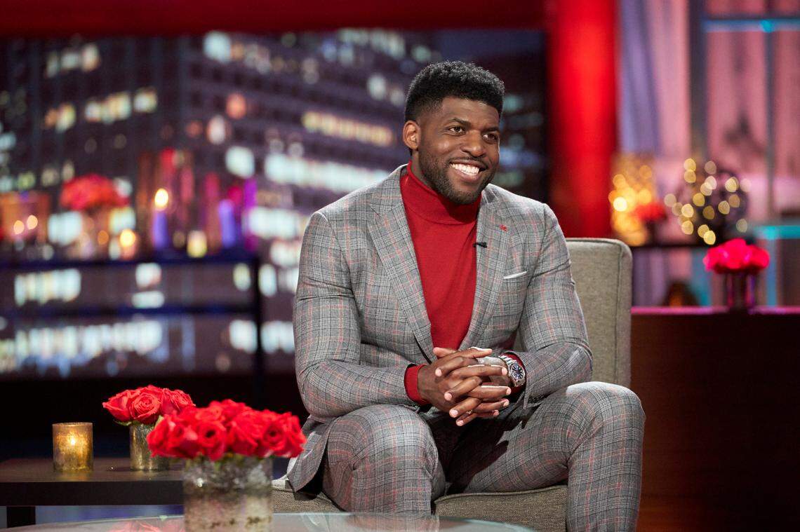 Emmanuel Acho hosts the “After the Final Rose” special on March 15, 2021. Acho speaks to Matt James, Michelle Young and Rachael Kirkconnell from Season 25 of “The Bachelor” on ABC.