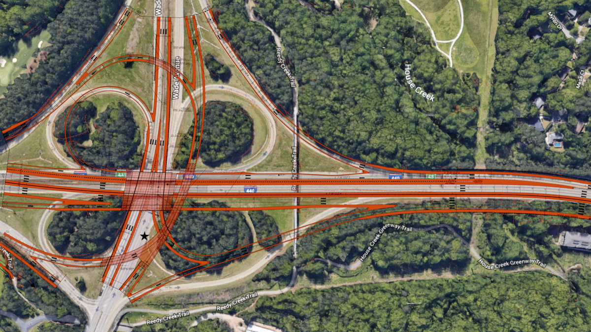 NCDOT plans for the Wade Avenue interchange at the Beltline in Raleigh.