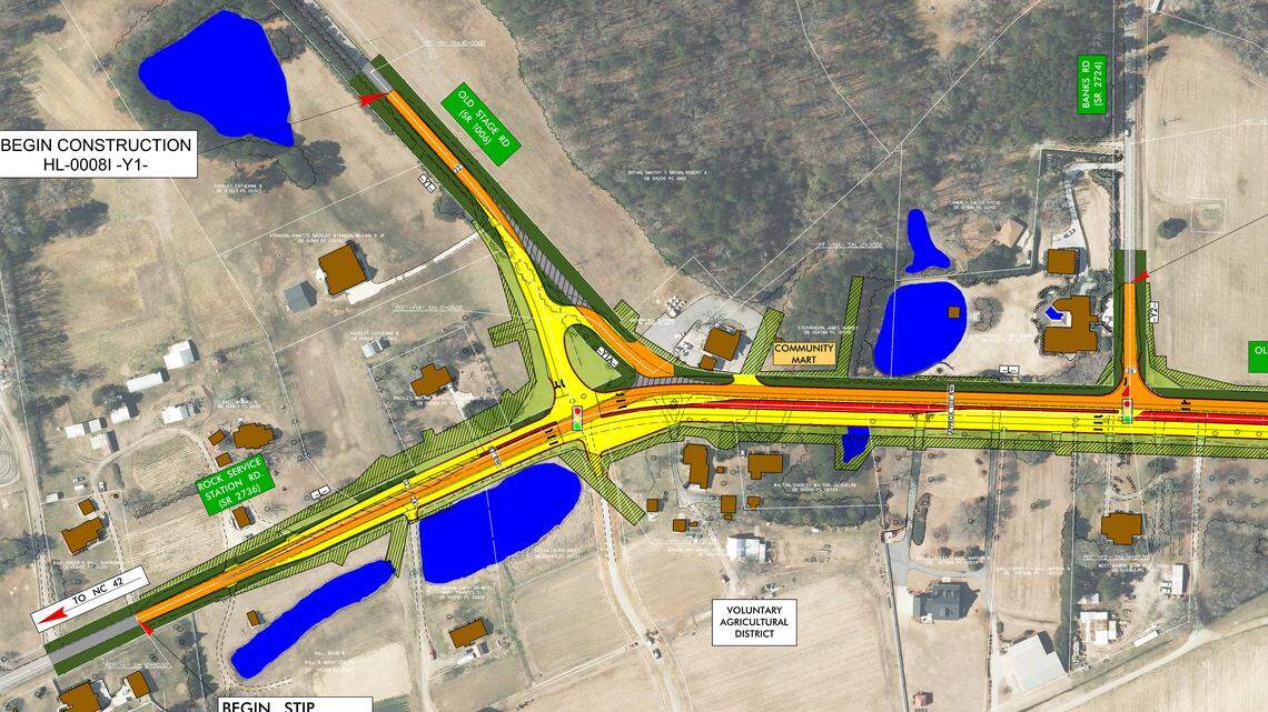 A section of Old Stage Road will be widened and get new traffic lights