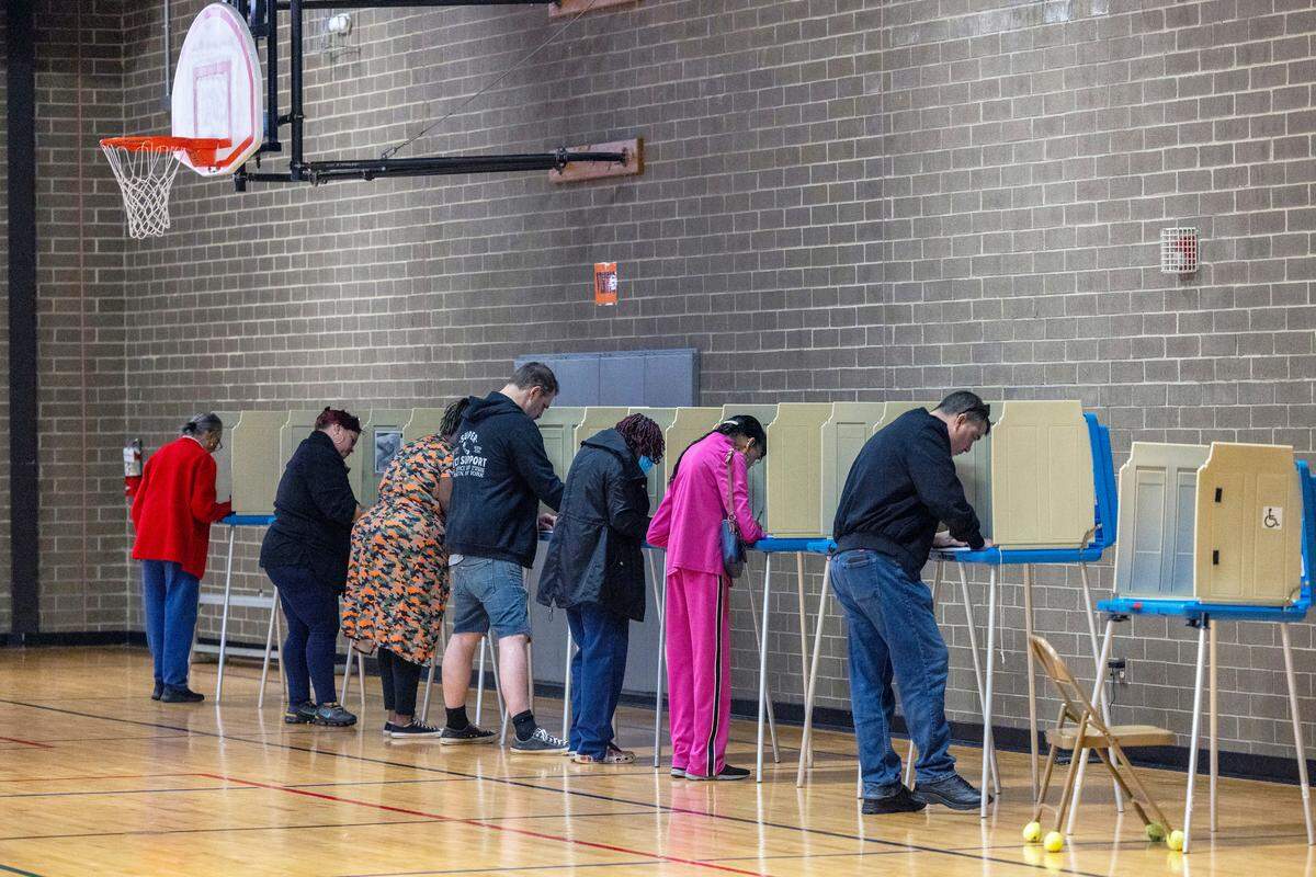Voters cast their ballots at the Worthdale Community Center on Tuesday morning, November 5, 2024 in Raleigh, N.C.