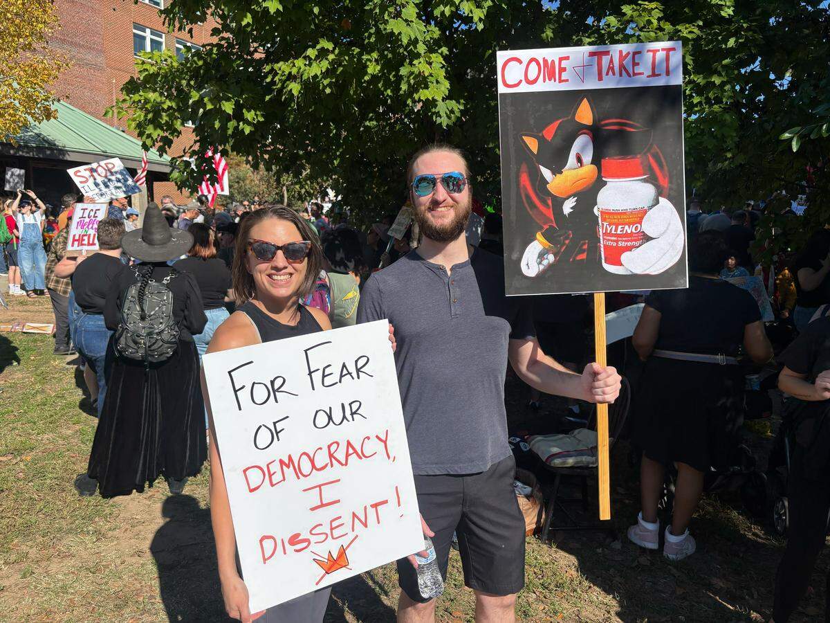 “I have a child, and I want this country to be better for her, and I know people who are actually in the process of leaving the country, and it's scary, and I'm trying to make this place better, so that there's something for people to actually live for.” Erin Wallace (left) of Durham with her brother Andrew.