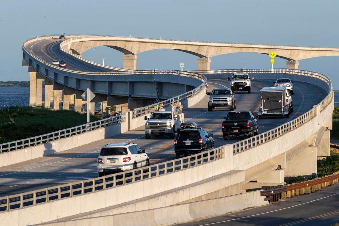 Traffic on the Marc Basnight Bridge on Wednesday, June 30, 2021 in Rodanthe, N.C. This new bridge which opened in April 2019, replacing the Herbert C. Bonner Bridge which was completed in 1963.
