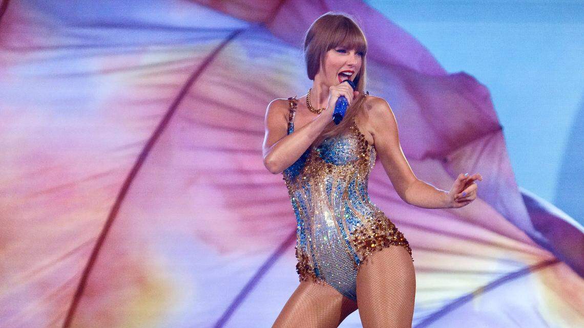 Taylor Swift performs for the fourth night of the Eras Tour in Los Angeles in August 2023.