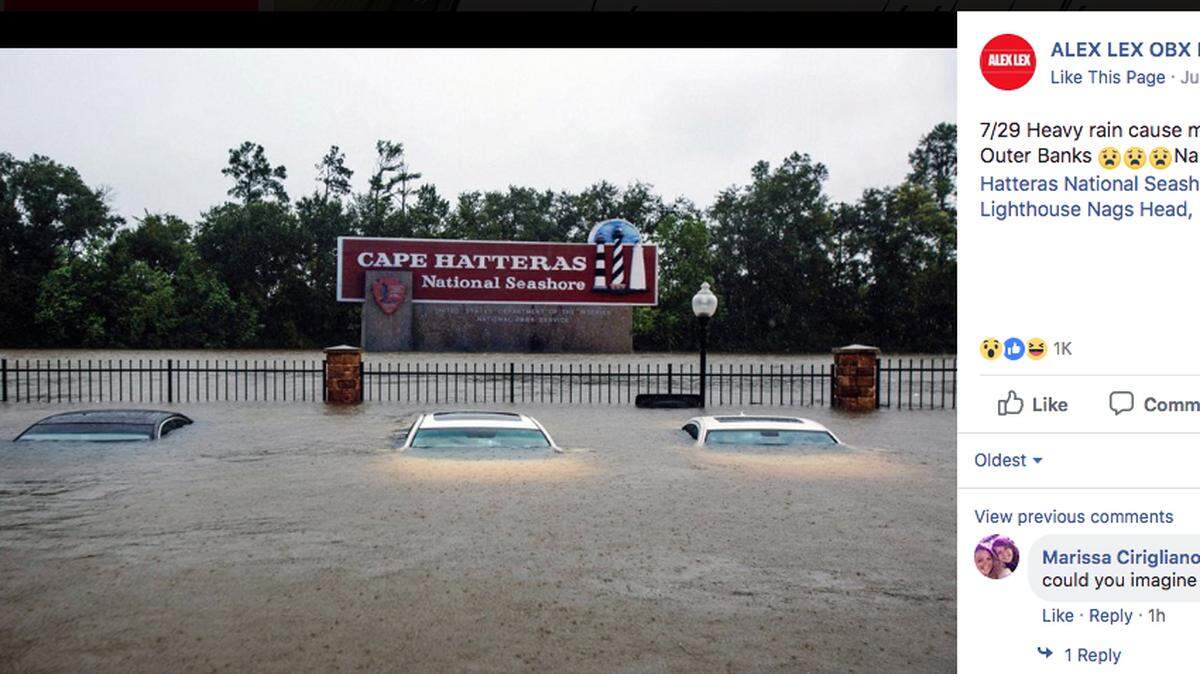 A screenshot of a photo illustration posted by Outer Banks photographer Alex Lex.