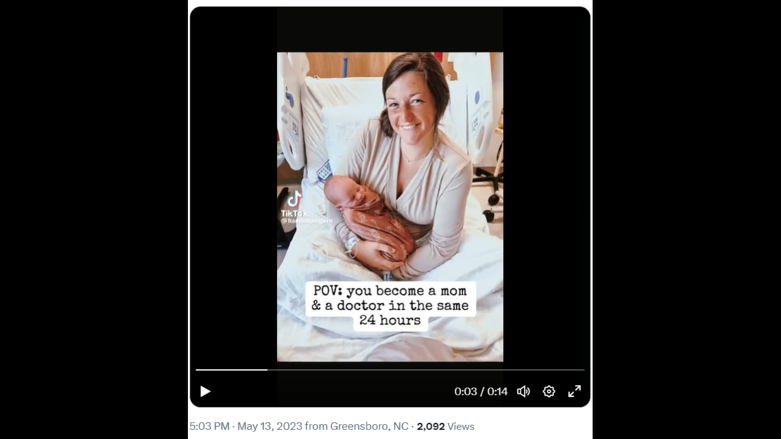 Abby Bailiff became a mom hours before taking the stage at her graduation.