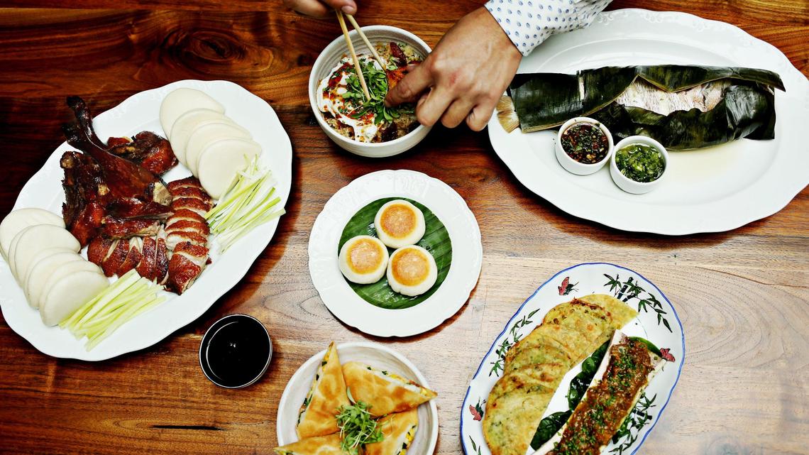 
Brewery Bhavana’s menu is divided into two roughly equal categories, labeled “A Little Something” (dumplings, buns and other small plates); and “A Bit Larger” (entree portions, for the most part).
