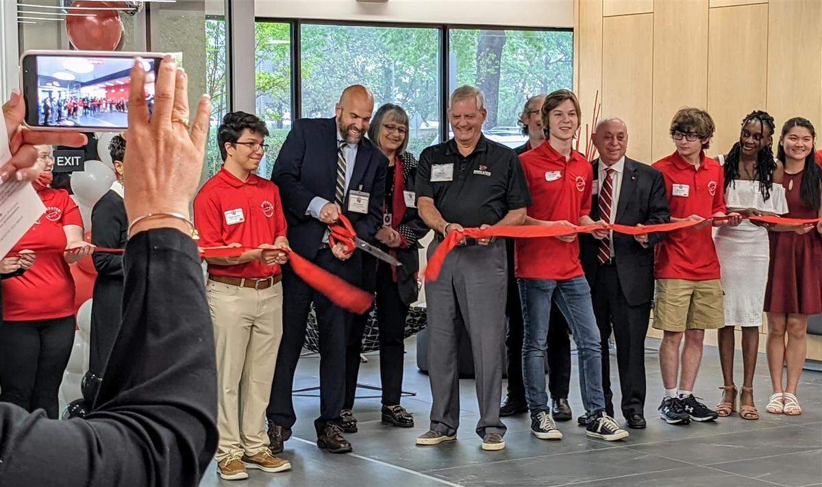 Wake STEM Early College High School held a ribbon-cutting ceremony for its new building in Cary on April 18, 2022.