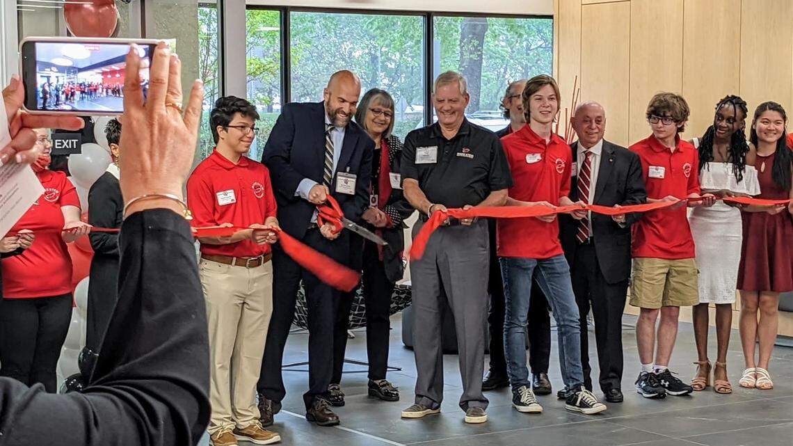 Wake STEM Early College High School held a ribbon-cutting ceremony for its new building in Cary on April 18, 2022. U.S. News & World Report named it the top public high school in the Triangle in 2023.