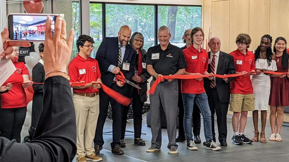 Wake STEM Early College High School held a ribbon-cutting ceremony for its new building in Cary on April 18, 2022.