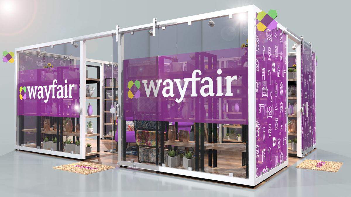 A rendering of the Wayfair pop-up shop coming to the Streets at Southpoint. 