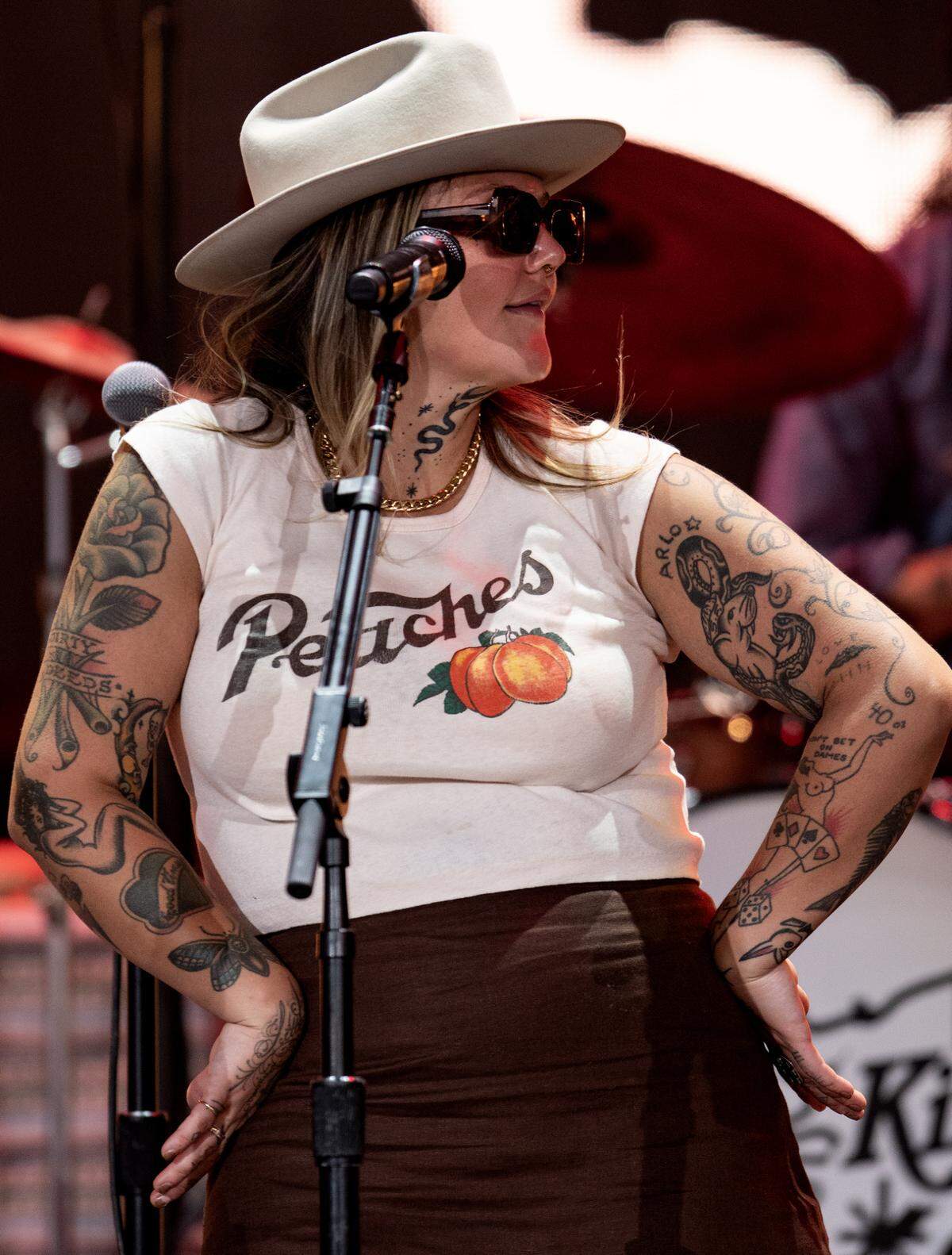 Elle King opens for Dierks Bentley at Raleigh’s Coastal Credit Union Music Park at Walnut Creek, Friday night, June 16, 2023.