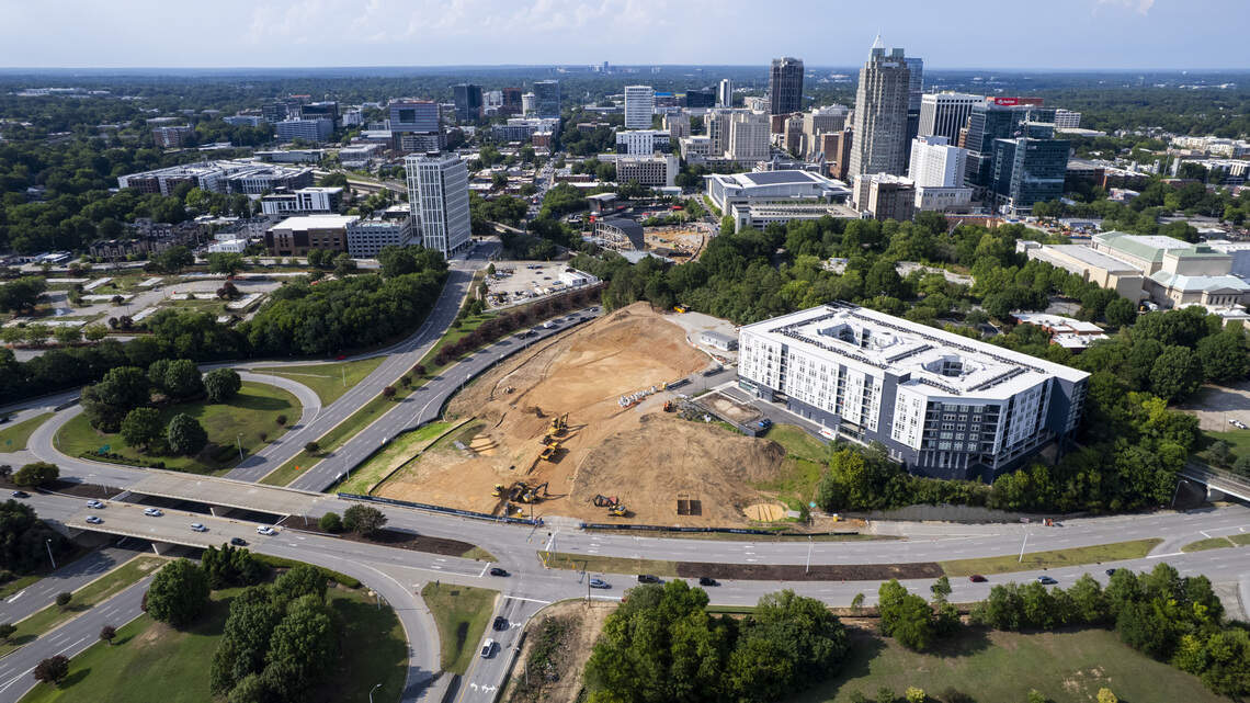Bare earth signals big changes at the southern entrance to downtown Raleigh