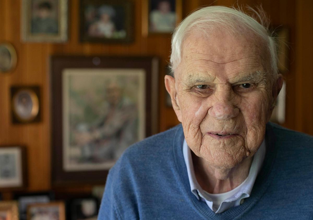 A.C Snow, former Editor of the Raleigh Times, poses for a portrait in his home on January 15, 2020 in Raleigh, N.C.