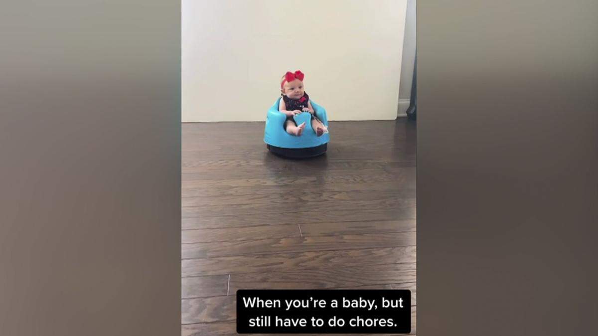 Raleigh mom Amanda Sibrizzi’s video of her baby daughter riding a Roomba makes the CBS show “The Greatest #AtHome Videos.”