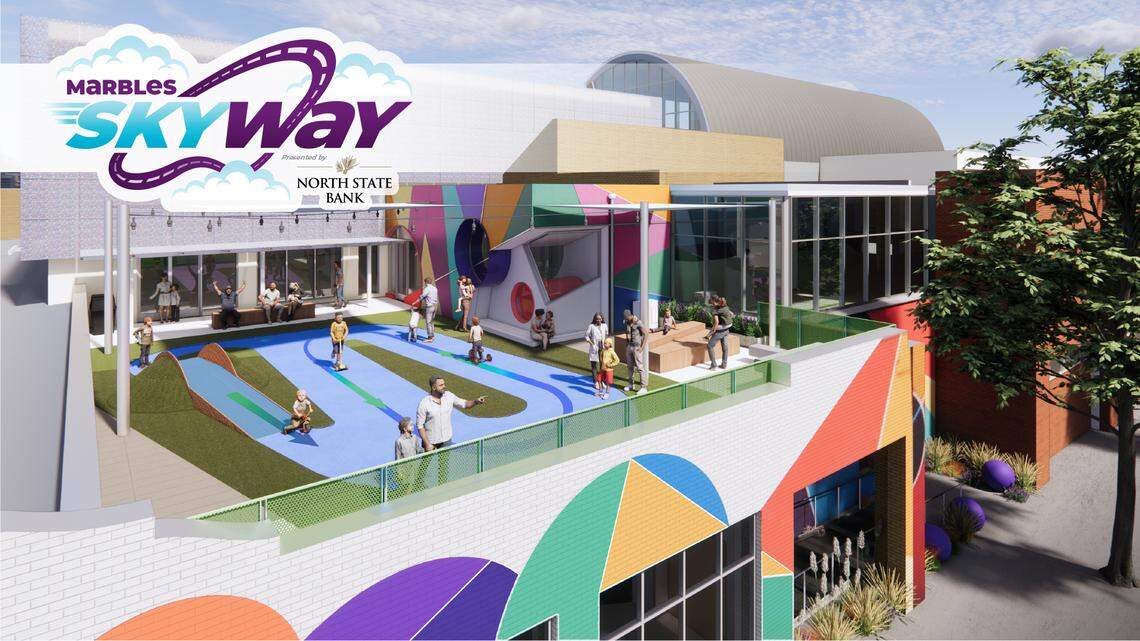 The Marbles Skyway will include a kid-sized racetrack and space for outdoor play.