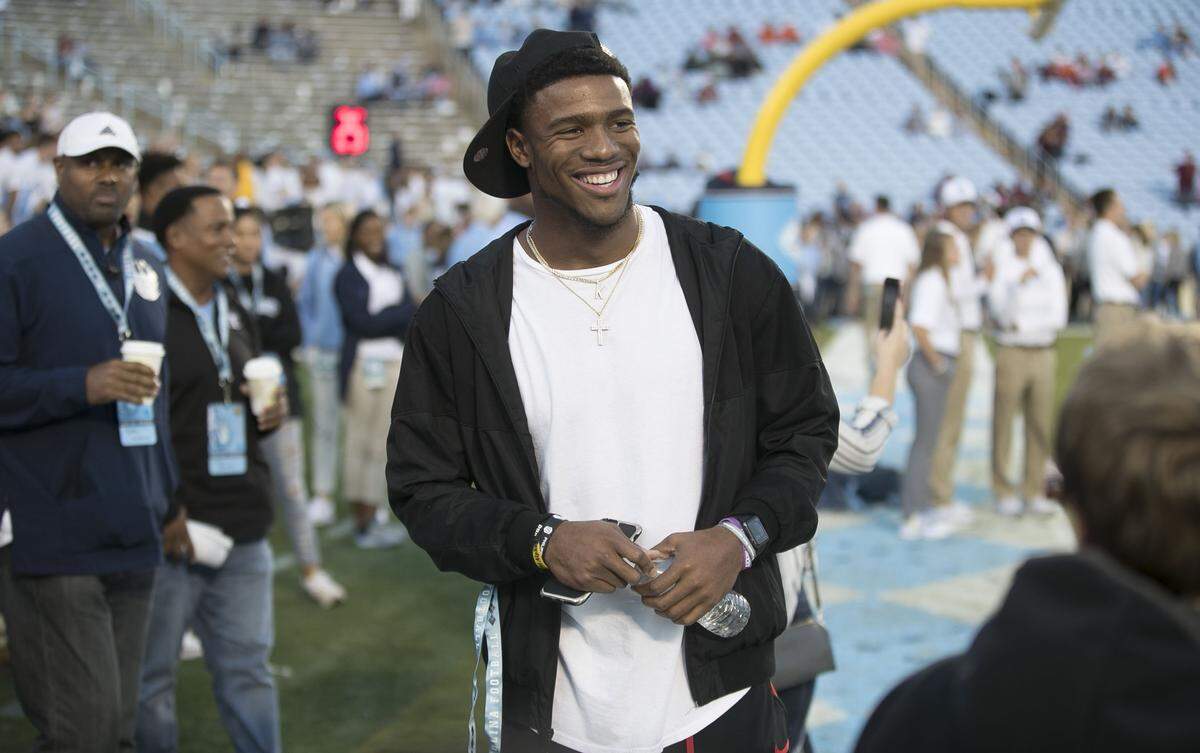 Former Clemson quarterback Kelly Bryant visited North Carolina on Saturday, October 13, 2018 at Kenan Stadium in Chapel Hill, N.C. Fans in the UNC student section chanted his name as he greeted them.