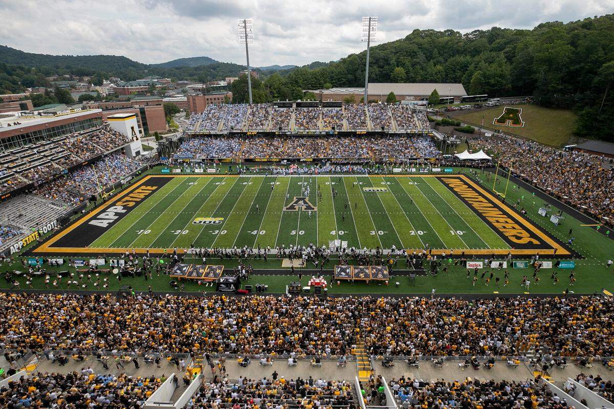 A capacity crowd takes in the Appalachian State vs North Carolina football game on Saturday, September 3, 2022 at Kidd Brewer Stadium in Boone, N.C.