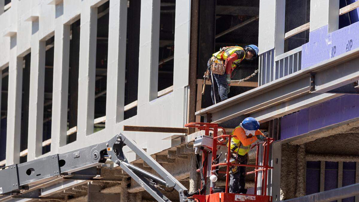 Construction continues on Wednesday, Aug. 9, 2023, at Hub RTP in Research Triangle Park. 