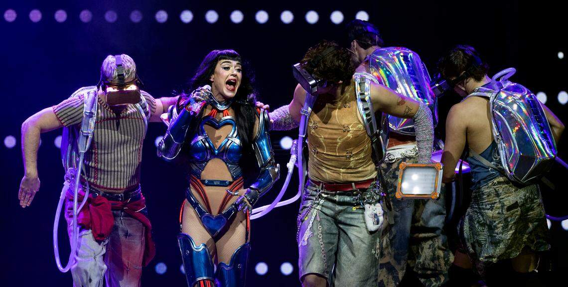 Katy Perry in concert at Raleigh, N.C.’s Lenovo Center, Sunday night, Aug. 17, 2025.