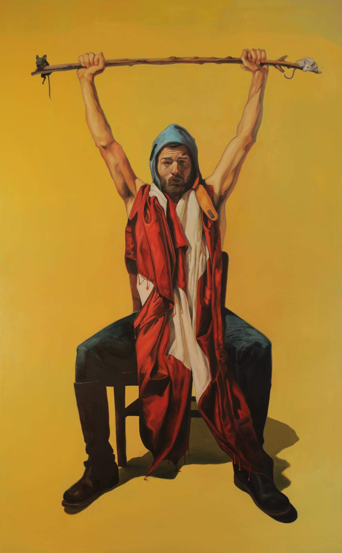 “Black Mouse, White Mouse,” by Scott Avett. 2010, oil on canvas. The work is part of “Scott Avett: Invisible,” a new exhibit by the co-founder of the Avett Brothers at the North Carolina Museum of Art.