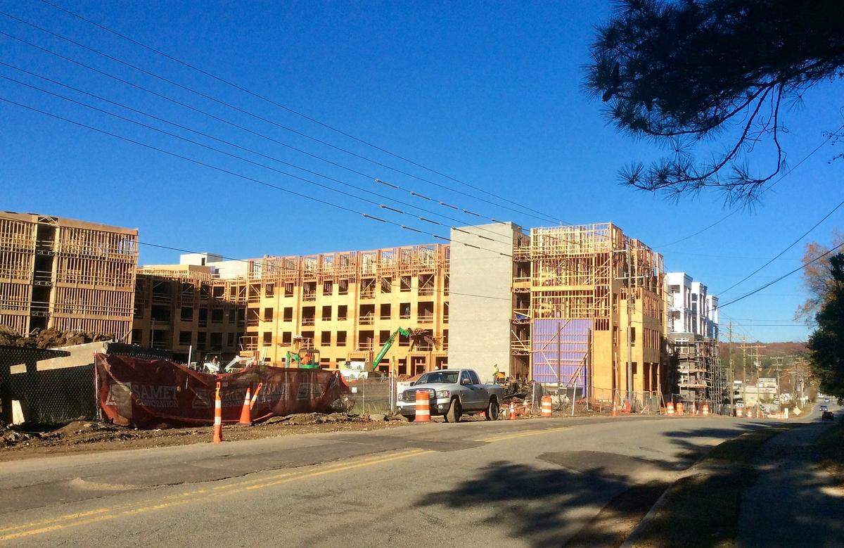 The Park at Chapel Hill apartments going up now between Ephesus Church Road and Fordham Boulevard will add several hundred new apartments, a new Elliott Road Extension and a roundabout on Ephesus Church Road.