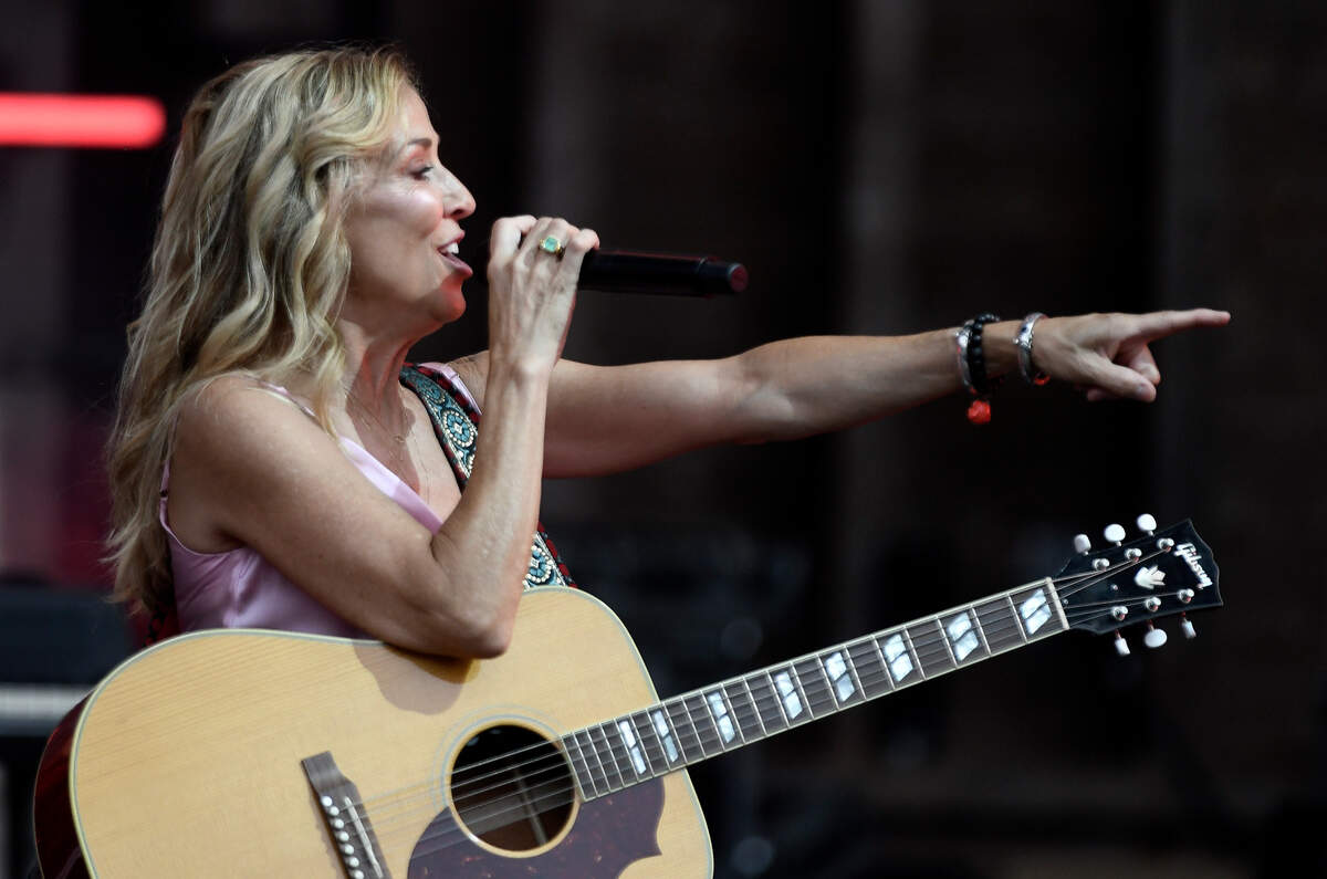 Sheryl Crow opens for Jason Isbell and the 400 Unit, Monday night, June 13, at Cary, N.C.’s Koka Booth Amphitheatre.