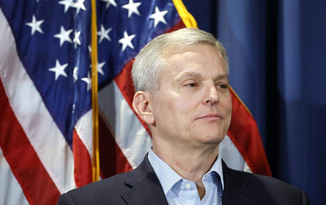 Gov. Josh Stein listens during a press conference on N.C. Strong in Raleigh, N.C., Thursday, Jan. 15, 2026.