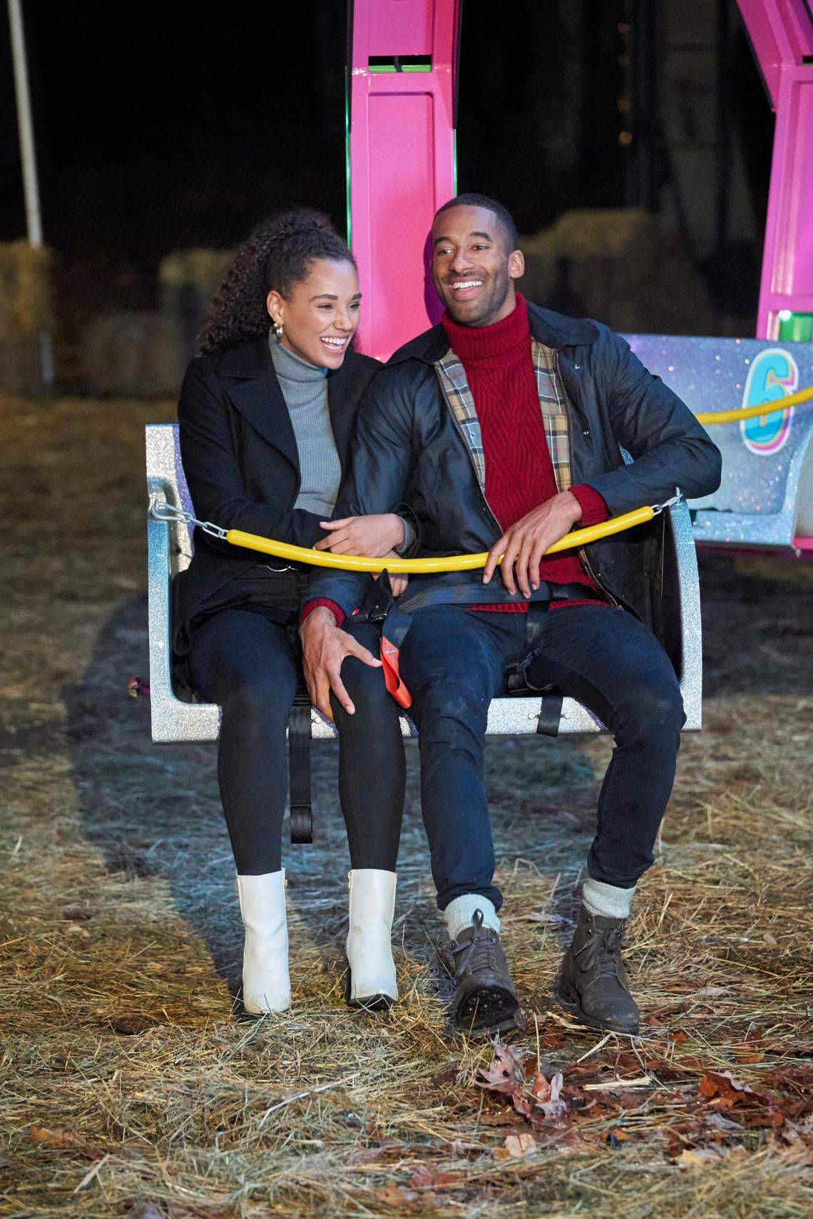 Matt James, a Raleigh native, rides a Ferris Wheel while on a date with Pieper in the Feb. 8, 2021, episode of “The Bachelor” on ABC.