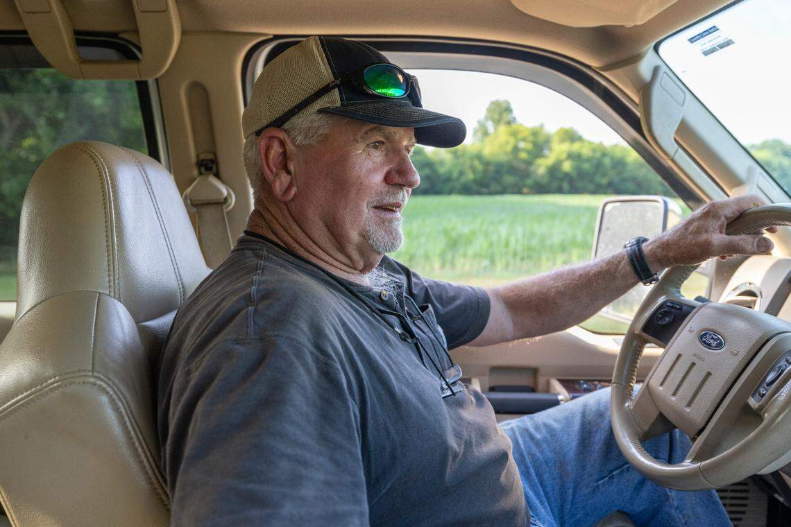 David McKee has experienced an unusually dry June on his Orange County farm. It has delaying his soybean planting, and is hampering the growth of corn, on Wednesday, June 26, 2024 in Rougemont, N.C.