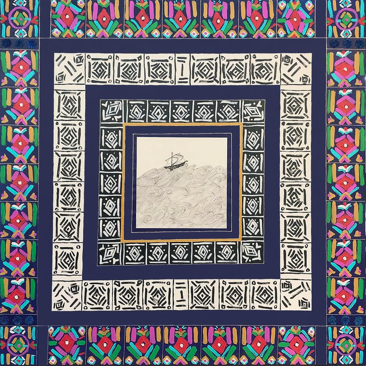 Artist Kulsum Tasnif’s featured artwork for VAE’s Gala comes from her series “Journey to the Good Life” which illustrates the stories of war survivors.