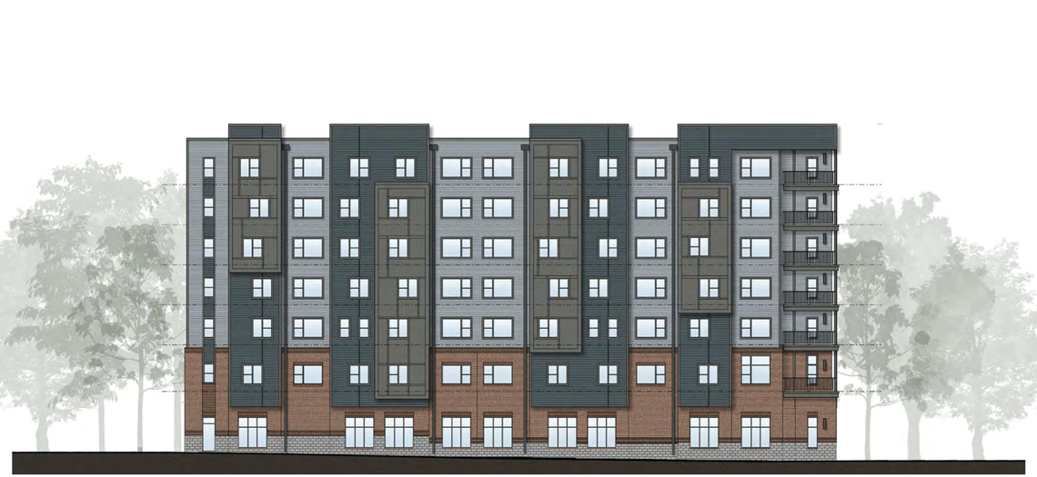 A rendering of Moore Square East at Martin and Bloodworth streets in Raleigh.