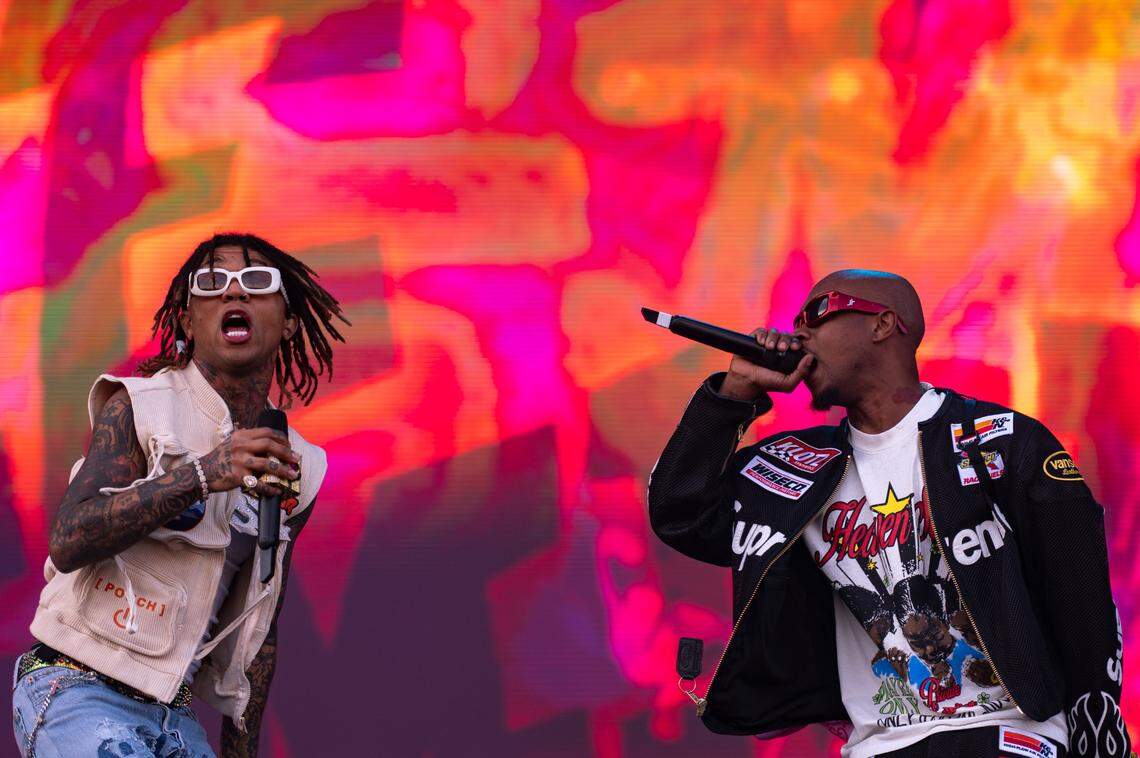 Rae Sremmurd performs at the second day of Dreamville Festival at Dix Park in Raleigh, N.C. on Sunday, April 7, 2024.