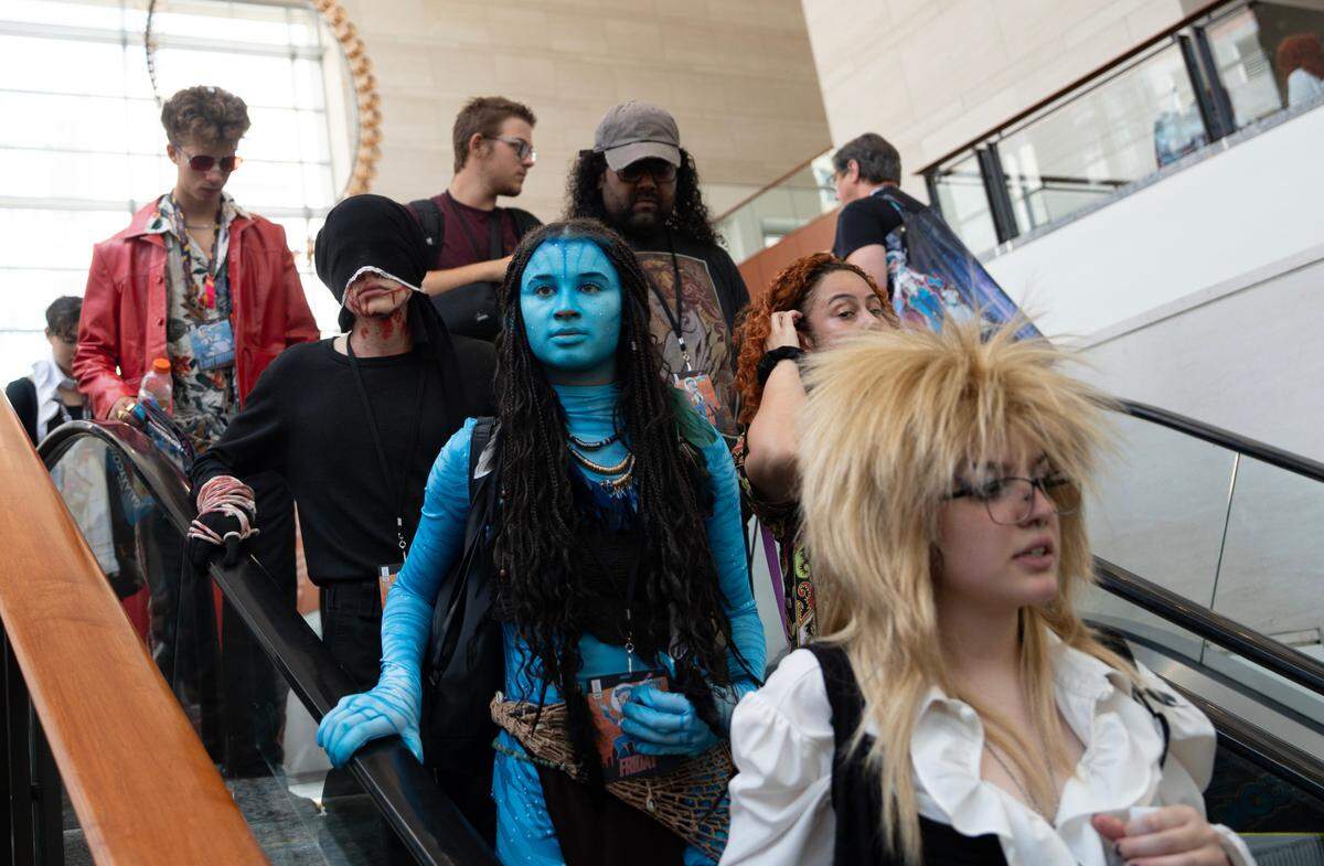 Cosplayers and comic fans celebrate Galaxycon at the Raleigh, N.C. Convention Center on Friday, July 25, 2025.