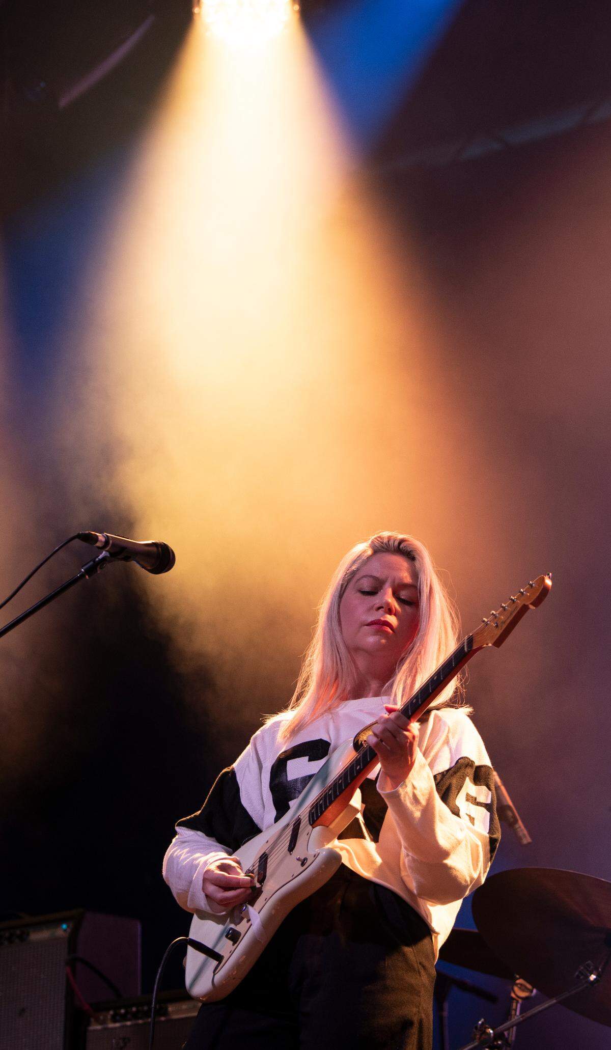 Molly Rankin, lead singer of Alvvays, performs with the band at the Hopscotch Music Festival, Thursday night, Sept. 7, 2023 in downtown Raleigh, N.C..