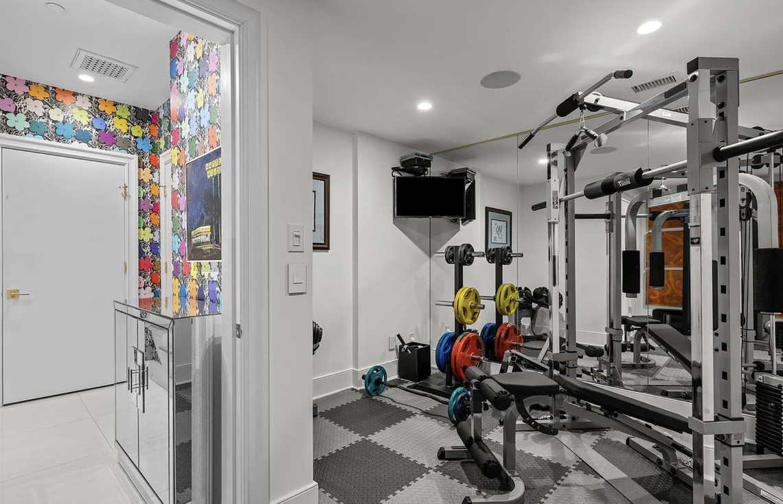 The gym inside 222 St. Mary’s St. in Raleigh’s The Saint subdivision, which listed for $1.8 million earlier this month.