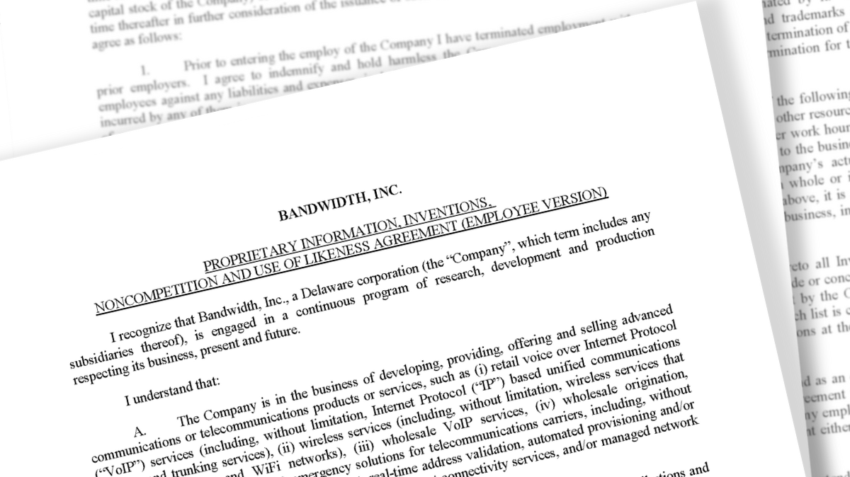 Bandwidth is one of several Triangle businesses, along with Wolfspeed, IQVIA, UNC Health and Prometheus Group, that uses noncompete agreements to limit where employees can work when they leave the company. The Federal Trade Commission is considering banning noncompete agreements in all workplaces. Bandwidth declined to comment.