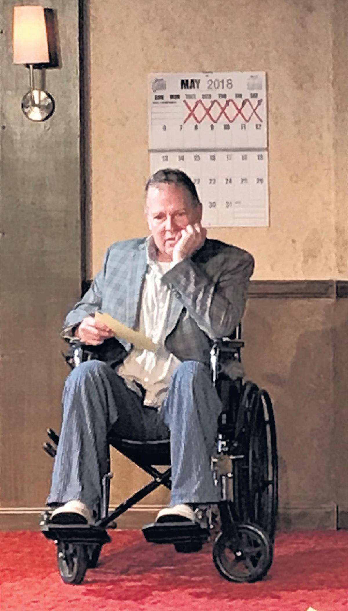 Derrick Ivey as Guy in Will Eno’s “Wakey, Wakey” follows one man’s humorous and unsentimental reflection on life as he prepares to exit it. The play also functions as a bittersweet farewell to Durham’s beloved Manbites Dog Theater Company.