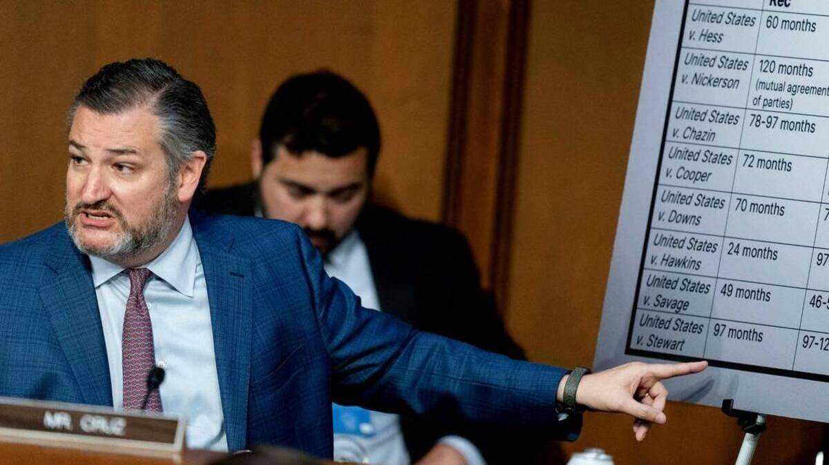 Sen. Ted Cruz, R-Texas, speaks during Supreme Court nominee Ketanji Brown Jackson’s Senate Judiciary Committee confirmation hearing on Capitol Hill in Washington, Wednesday, March 23, 2022.