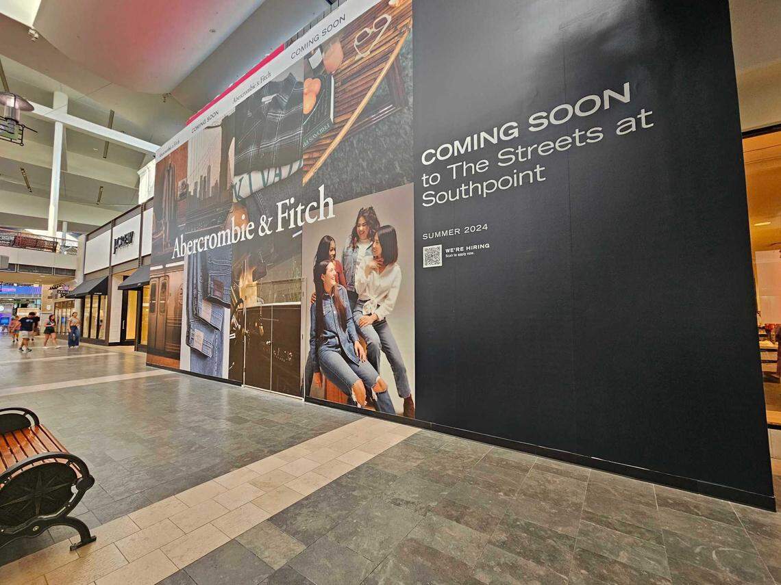 Abercrombie & Fitch plans to open summer 2024 at The Streets at Southpoint in Durham.